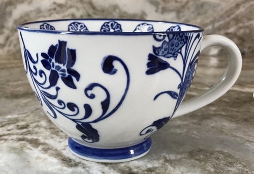 Large coffee mug - pretty, cobalt