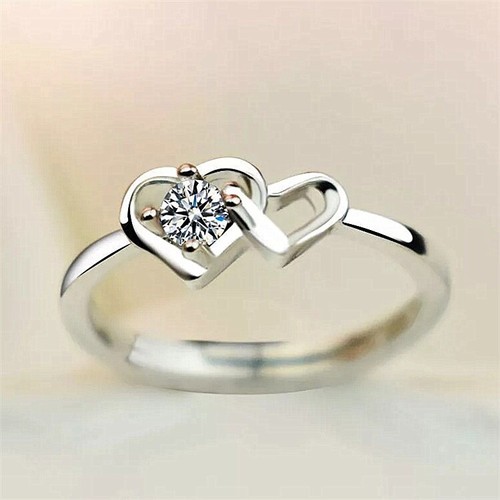 Double heart linked - heart, adjustable