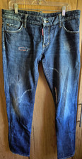 DSQUARED2 Jeans IT52 US35 X 33 Faded Distressed Patched Made in Italy