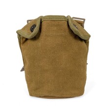 Original Danish M45 Army Canteen Pouch- Khaki Cotton Canvas- Military Surplus