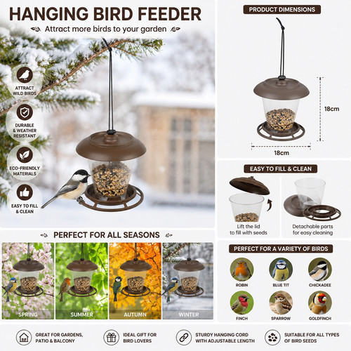 Hanging bird feeder - bird, 18cm