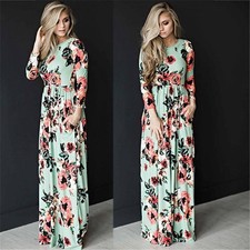Floral Dress Womens Boho Maxi