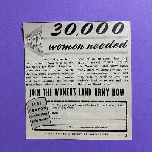 Women land army - land,