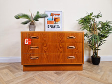 G Plan Fresco Red Label Vintage Mid Century Pyramid Teak Chest Drawers Bedside
