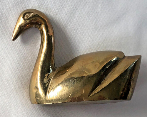 Vintage brass swan - vintage, ornament