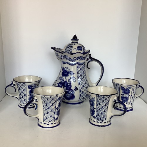 Vintage porcelain gzhel teapot - vintage,