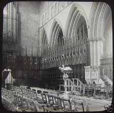 Glass Magic Lantern Slide CARLISLE CATHEDRAL THE CHOIR C1910 ENGLAND 
