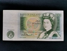 One pound note Queen Elizabeth ll.,Bank of England