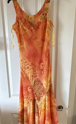 Per una orange floral - orange, chiffon