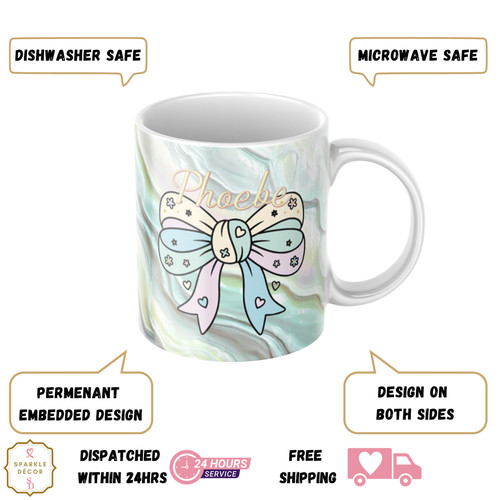 Kids mug bow rainbow cute - rainbow,