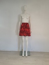 Preen by Thornton Bregazzi (L) Skirt UK 12 EU 40 Red & Black Leopard Print Zip