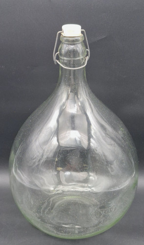 Vintage clear glass demijohn - glass, /