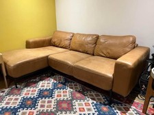 Made Leather Corner Sofa Tan