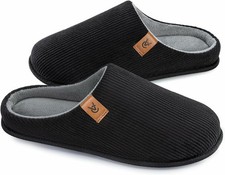 VeraCosy Men's Cosy Slip-on Slippers Corduroy Memory Foam, Indoor Use UK 10-11.