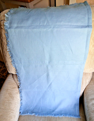 Vintage blue linen tablecloth - blue,