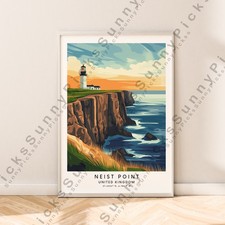 Neist Point Wall Art Print Isle of Skye Travel Poster Illustration Art Unframed
