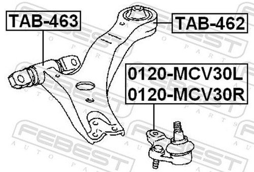 Fits febest tab 462 rear - febest, tab-462