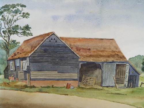 Original watercolour barn - original, 'barn