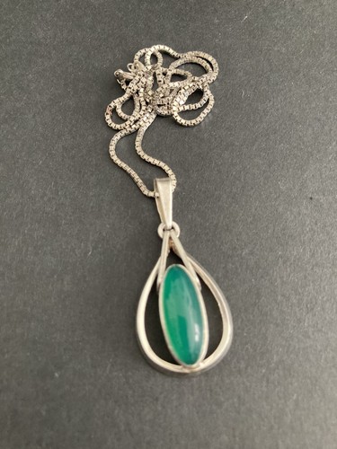 Vintage silver and chrysoprase