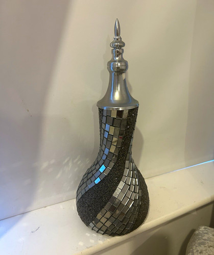 Mirrored mosaic glass bottle - mirrored,