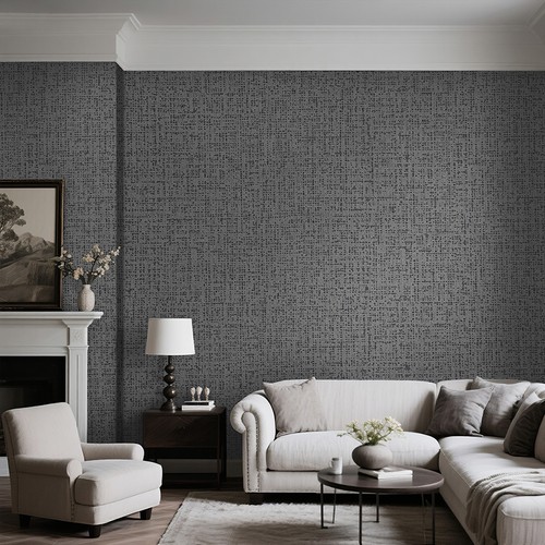 Dark gray linen - gray, textured
