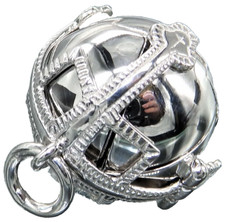 silver eastern star masonic orb ball 925 sterling silver fob opening charm new