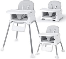 Bellababy High Chair - Adjustable - 5 in 1 - Easy Clean - Solid -Upto 15Kg -Grey