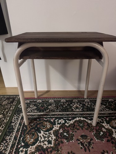 Vintage school desk wooden top - desk,