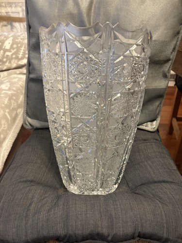 Heavy cut crystal glass flower - glass,
