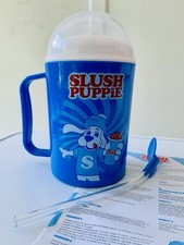 Slush Puppie Maker Cup in Blue - Unused with Instructions, Spoon, and Straw