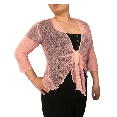 Womens open front tie shrug - open,