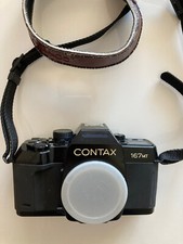 Contax 167 MT 35mm SLR Film Camera Body w/ Flash, Filters, Bag. Close to Mint