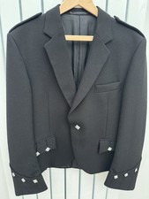 Men's Black Argyll Kilt Jacket, Size 42, Genuine Item, VGC