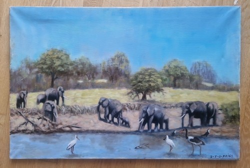 Large original oil - painting, on