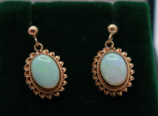 9CT YELLOW GOLD OPAL EARRINGS