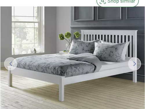White painted wood - white, double