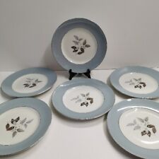 Chiltern Ridgeway Staffordshire White Mist Plate Set X 8 Blue And Flowers