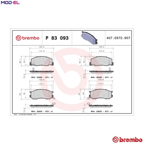 Brake pad set disc - brake,