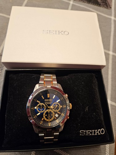 Seiko men black watch 4t53 - seiko, men's