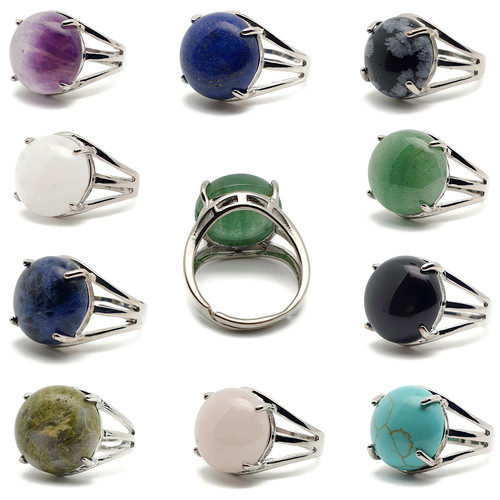 Gemstone ring natural - natural, round