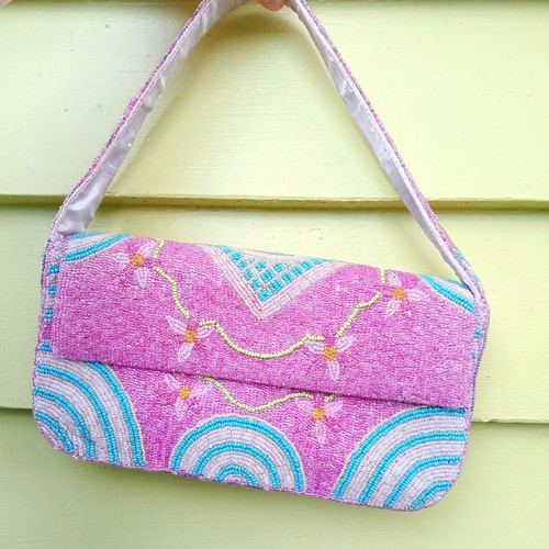 Y2k pink hand beaded shoulder - y2k,