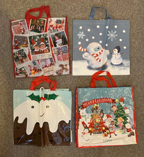 4 Christmas Themed Tesco Bags for Life  42cm x 39cm