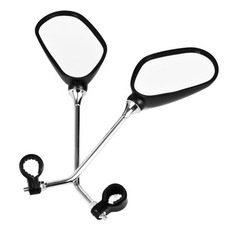 Pair of Oval Rear View Bike Mirrors with Reflectors for Mobility Scooter Bicycle