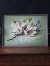 Vintage Floral Mirrored Tray