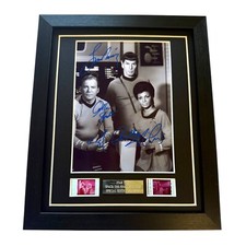STAR TREK SIGNED FRAMED FILM CELLS ORIGINAL TV SHOW MEMORABILIA INCLUDES COA