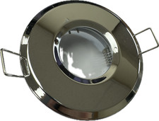 4 X CHROME IP65 DOWNLIGHTS RECESSED BATHROOM SHOWER GU10 SPOTLIGHTS 240V LED