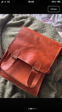 Tan Leather Satchel Backpack