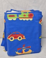 B & Q Colours Blue Boys Transport Ready Made Curtains 72" Drop W90" I4