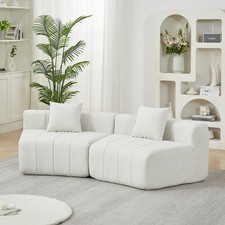 Chenille curved sectional sofa