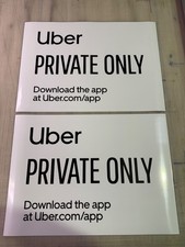 Uber Private Only Taxi MAGNETS for Newcastle Area | X2 White, Multiple Sizes